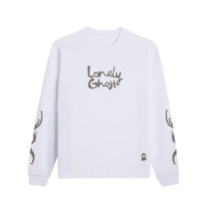 Peace Ghost Thermal White Longsleeve Sweatshirt