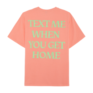 Text Me Tee-Peach With Green